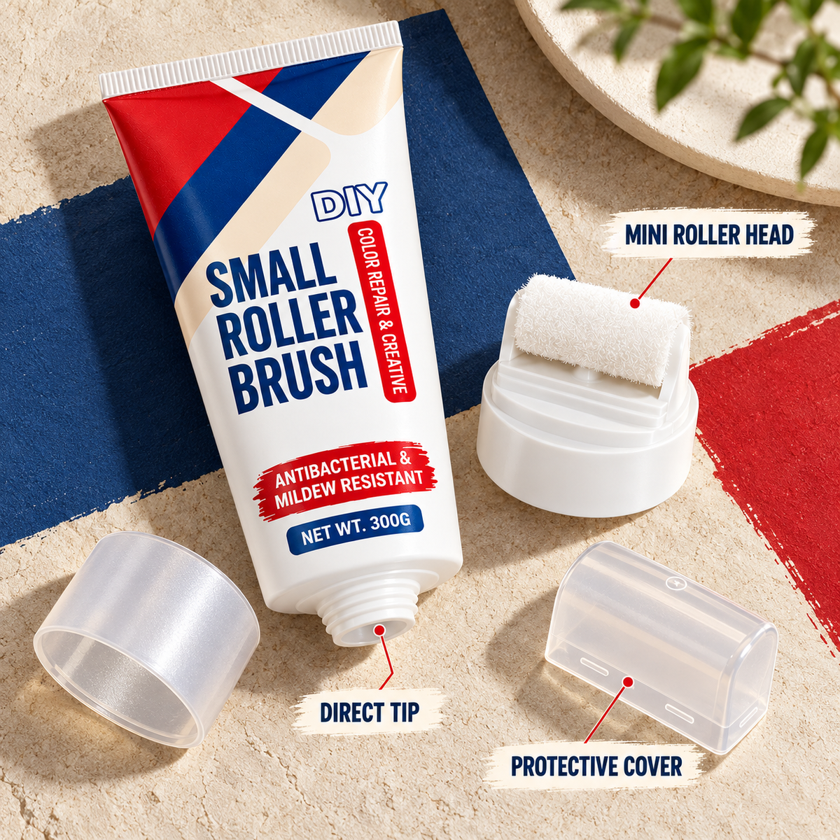 Wall Touch-Up Repair Paste — Free Roller Brush Head Included