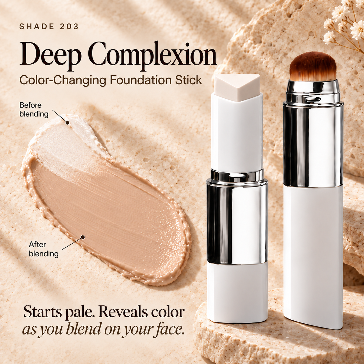 Korean 2-in-1 Color-Changing Foundation Stick