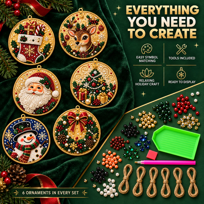 6-Piece Christmas DIY Diamond Painting Acrylic Ornament Kit