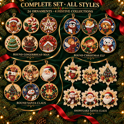 6-Piece Christmas DIY Diamond Painting Acrylic Ornament Kit