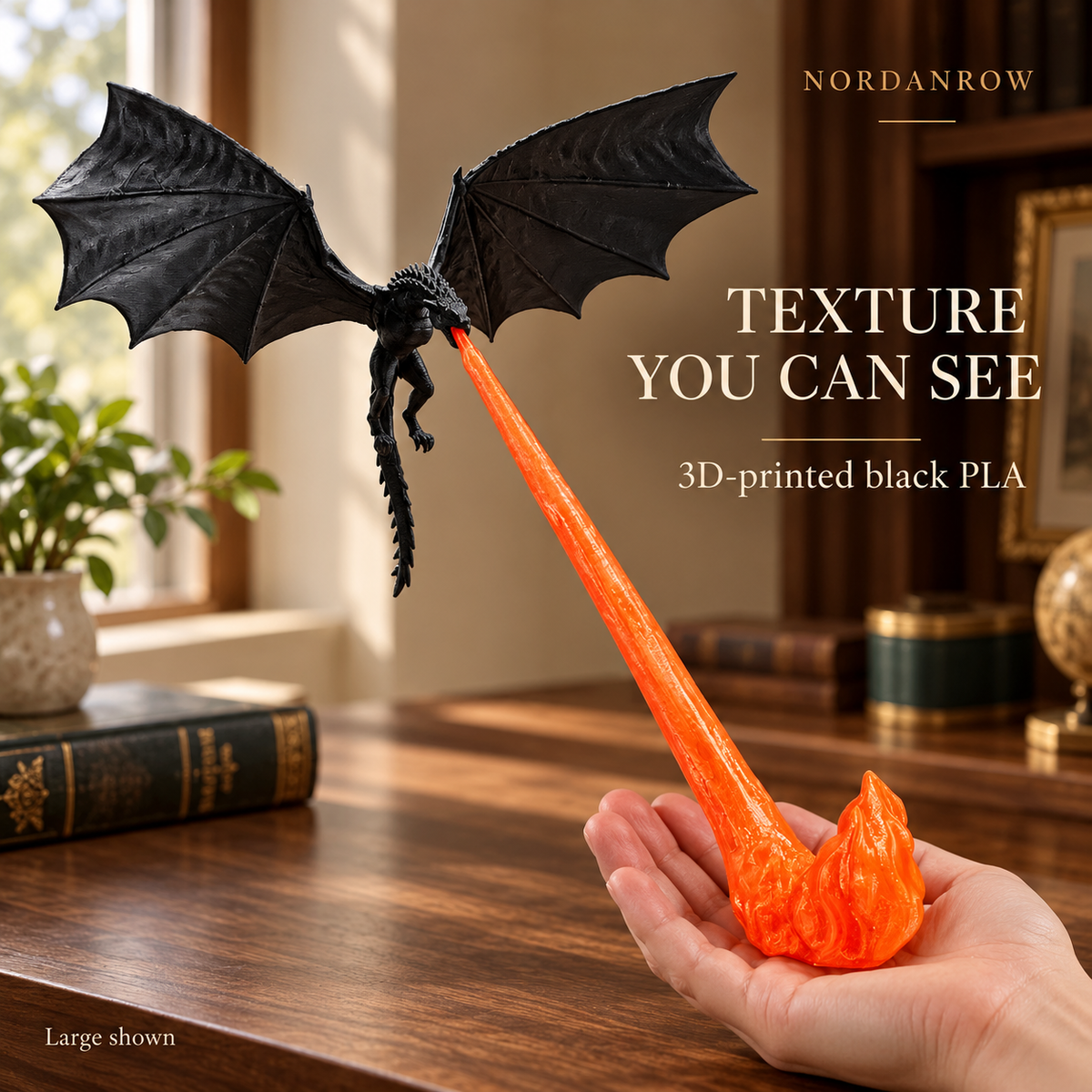 🐉 3D Printed Dragon Flame Book Nook Bring a Fire-Breathing Fantasy Dragon to Your Bookshelf