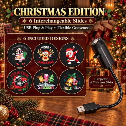 USB Holiday Projector Light – 6 Interchangeable Slides