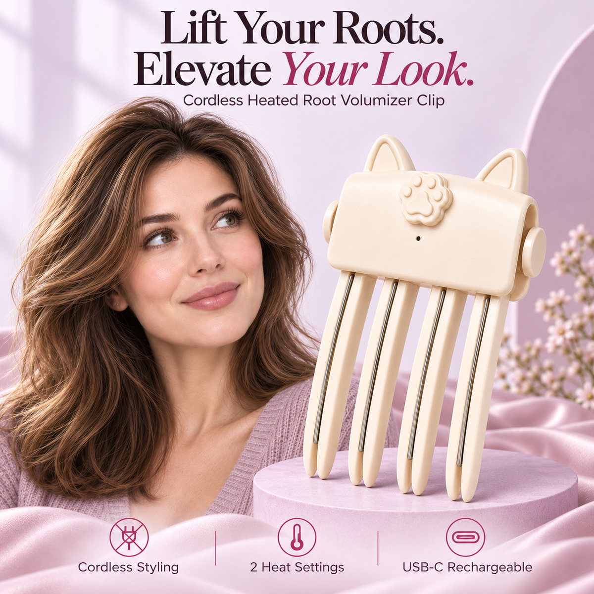 Cordless Heated Root Volumizer Clip