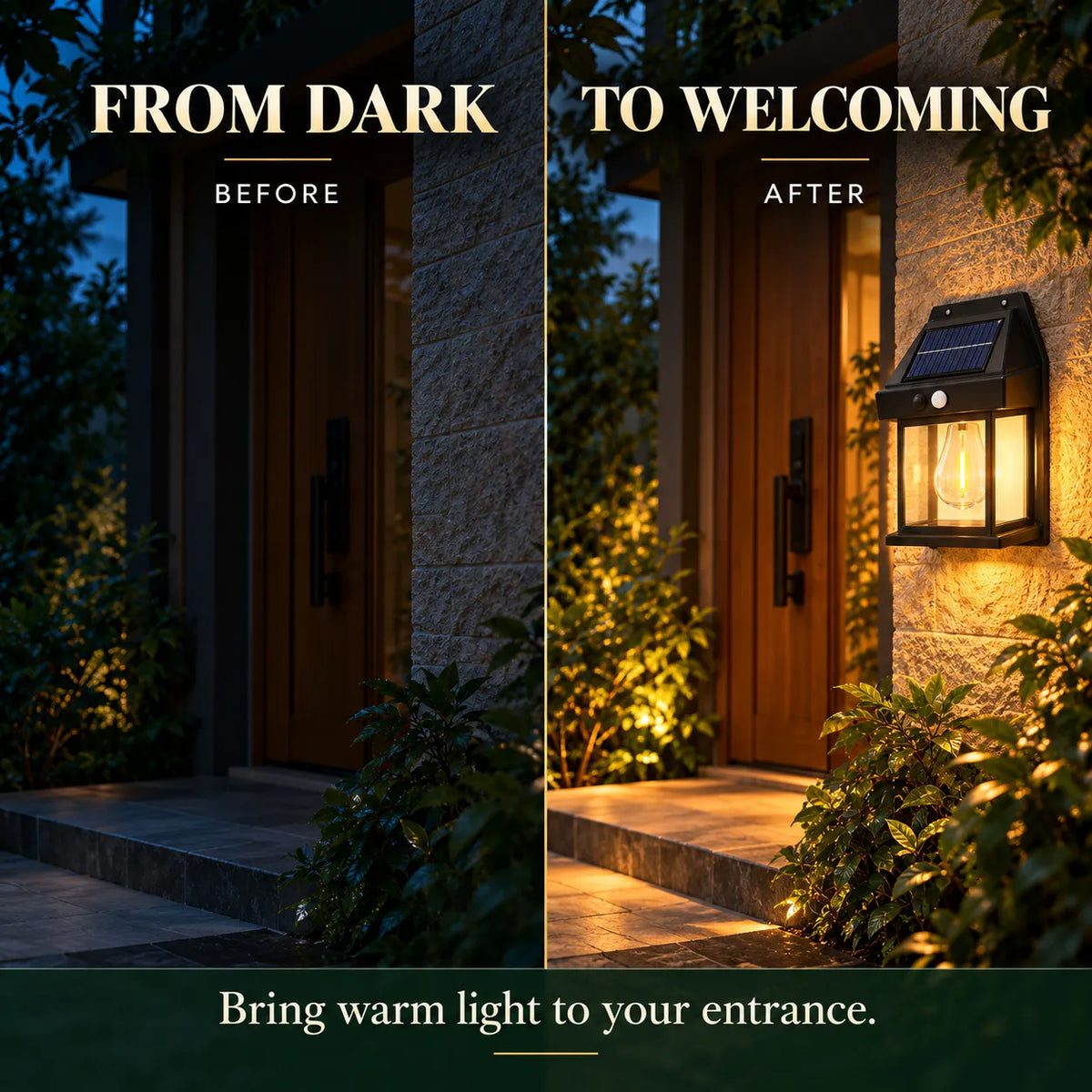 Solar Motion Sensor Wall Lantern