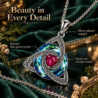 Celtic Trinity Knot Birthstone-Inspired Necklace + Free White Gift Box