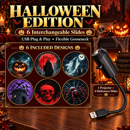 USB Holiday Projector Light – 6 Interchangeable Slides