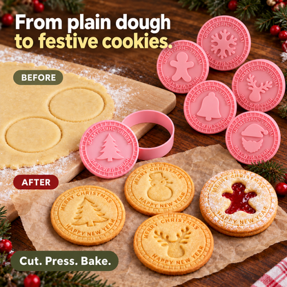 Christmas Joy 9-Design Cookie Stamp & Cutter Set