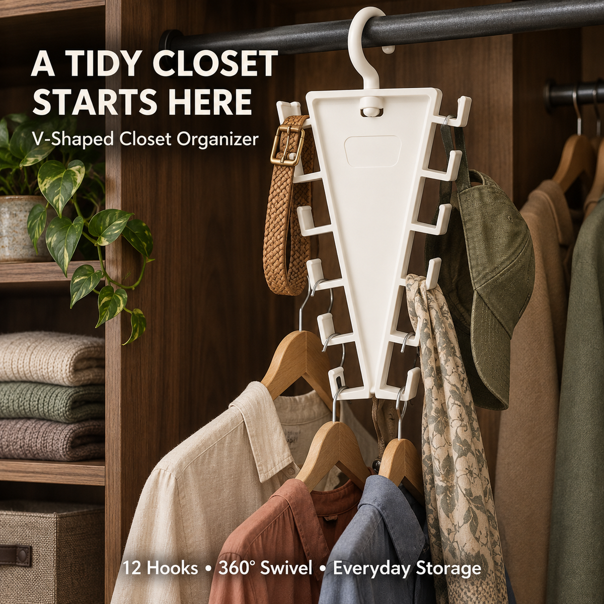 Space-Saving V-Shaped Closet Organizer
