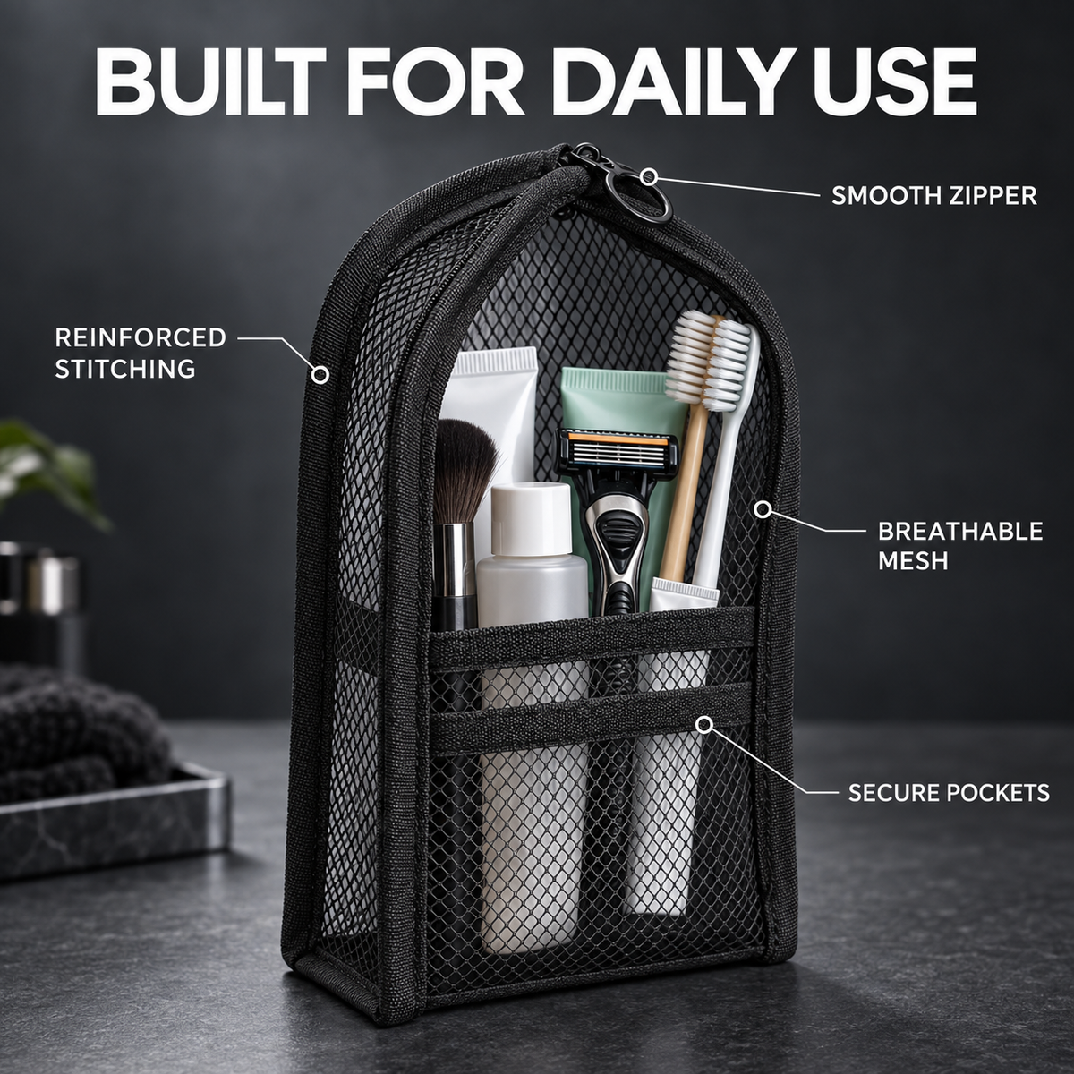 Stand-Up Travel Toiletry Organizerc
