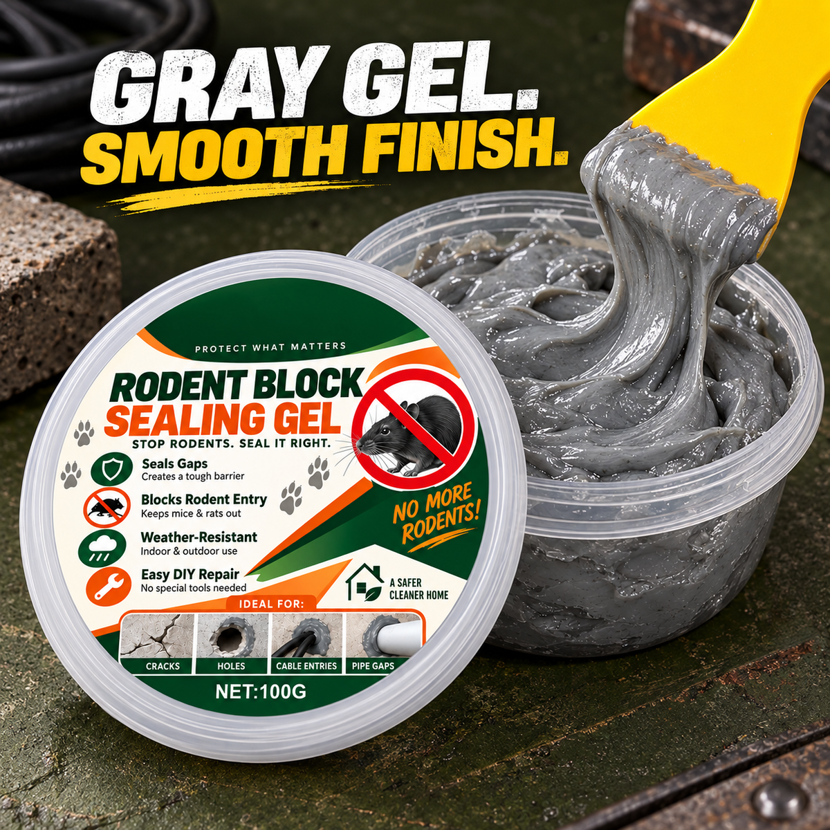 Rodent Block Sealing Gel for Wall, Pipe & Cable Gaps