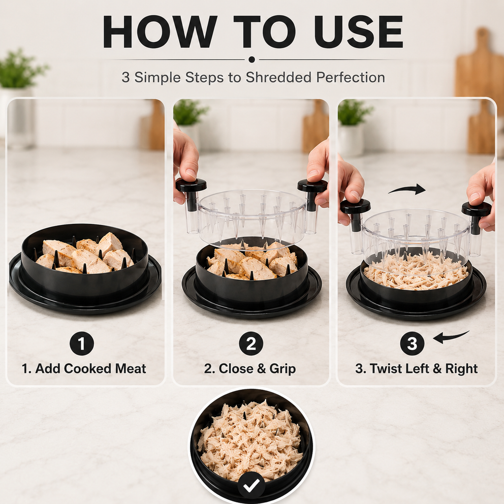 Easy-Twist Meat Shredder – Quick Chicken, Beef & Pork Shredding Tool