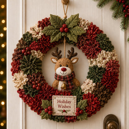 3D Fabric Christmas Wreath DIY Kit – 6 Festive Designs