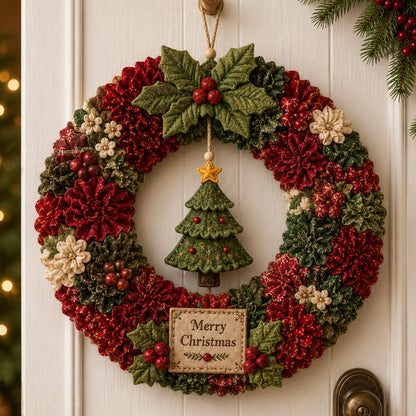 3D Fabric Christmas Wreath DIY Kit – 6 Festive Designs