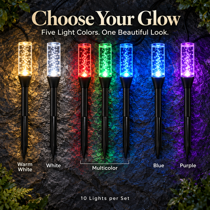 Solar Bubble Garden Lights — 10 Lights + 1 Solar Panel