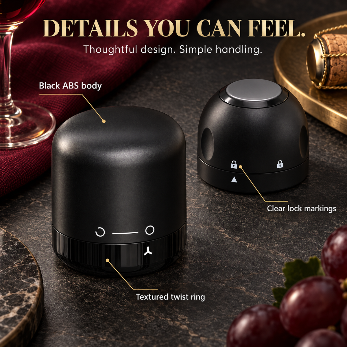 Twist-Lock Wine & Champagne Stoppers