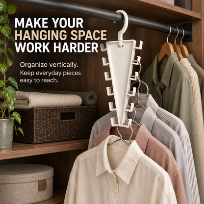 Space-Saving V-Shaped Closet Organizer