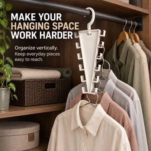 Space-Saving V-Shaped Closet Organizer