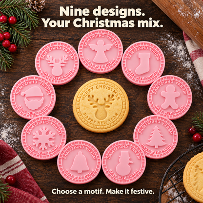 Christmas Joy 9-Design Cookie Stamp & Cutter Set