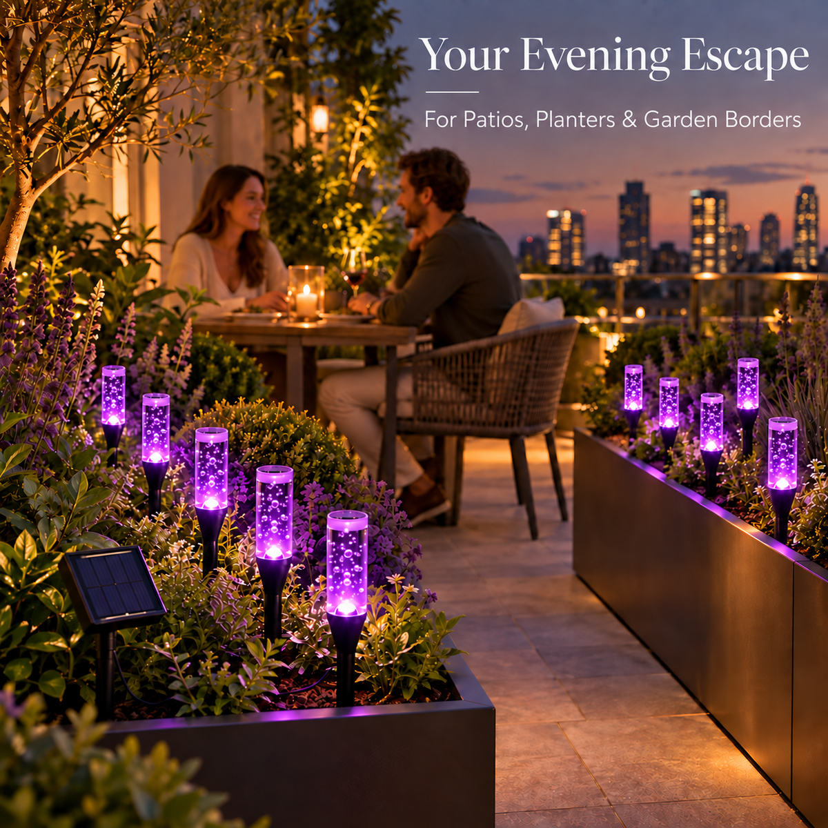 Solar Bubble Garden Lights — 10 Lights + 1 Solar Panel