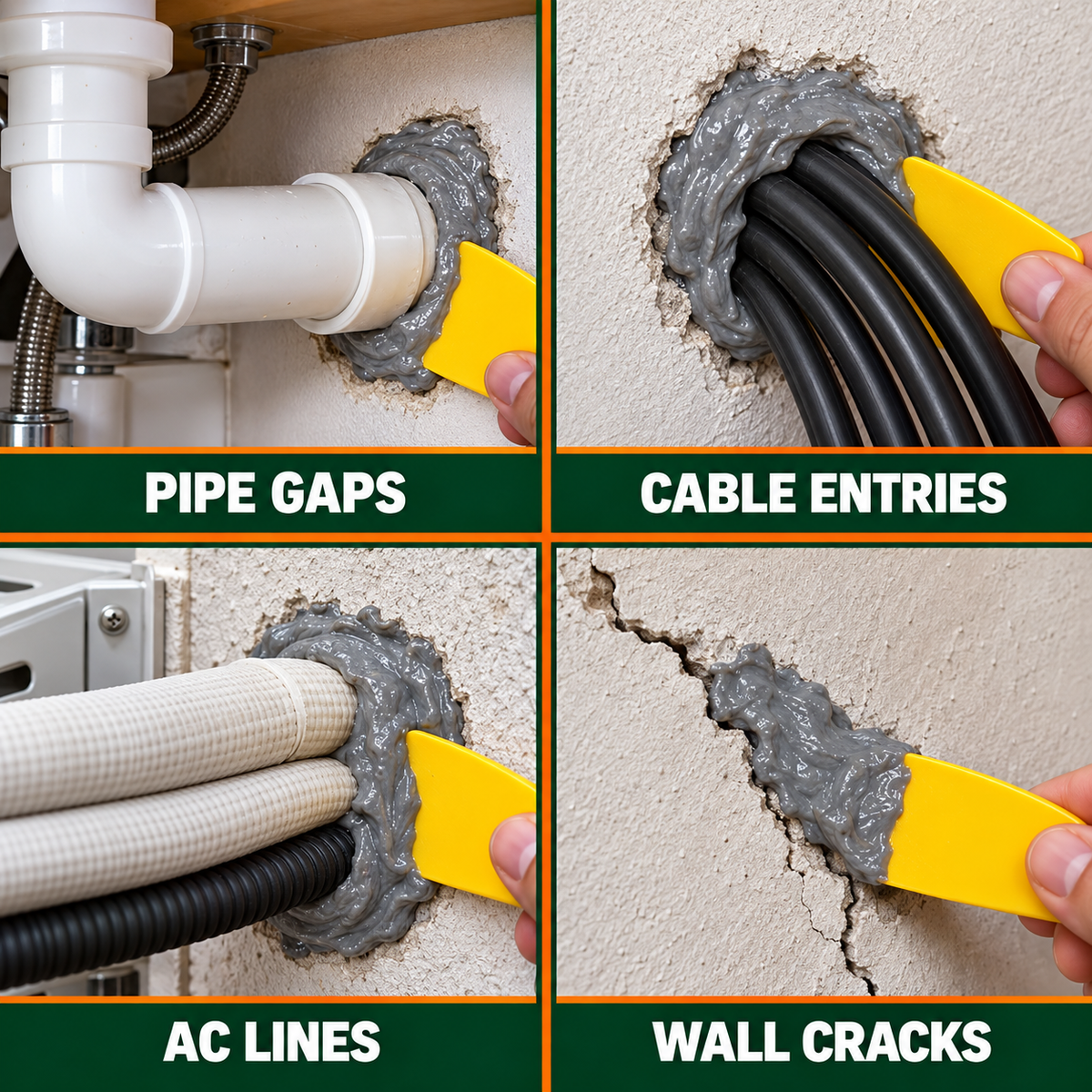 Rodent Block Sealing Gel for Wall, Pipe & Cable Gaps
