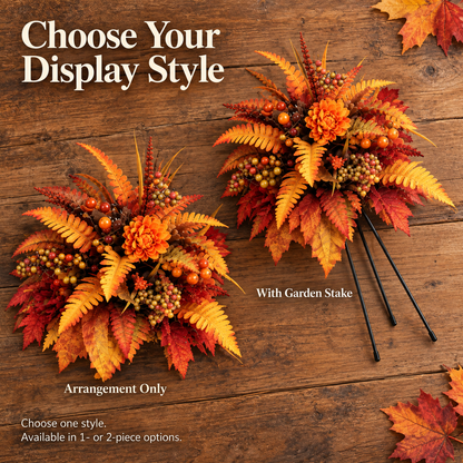 Autumn Harvest Faux Floral Arrangement – Fall & Halloween Decor