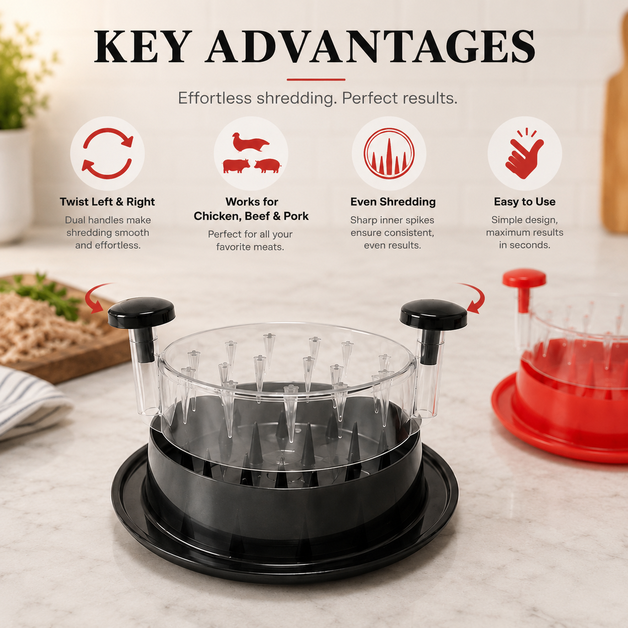Easy-Twist Meat Shredder – Quick Chicken, Beef & Pork Shredding Tool