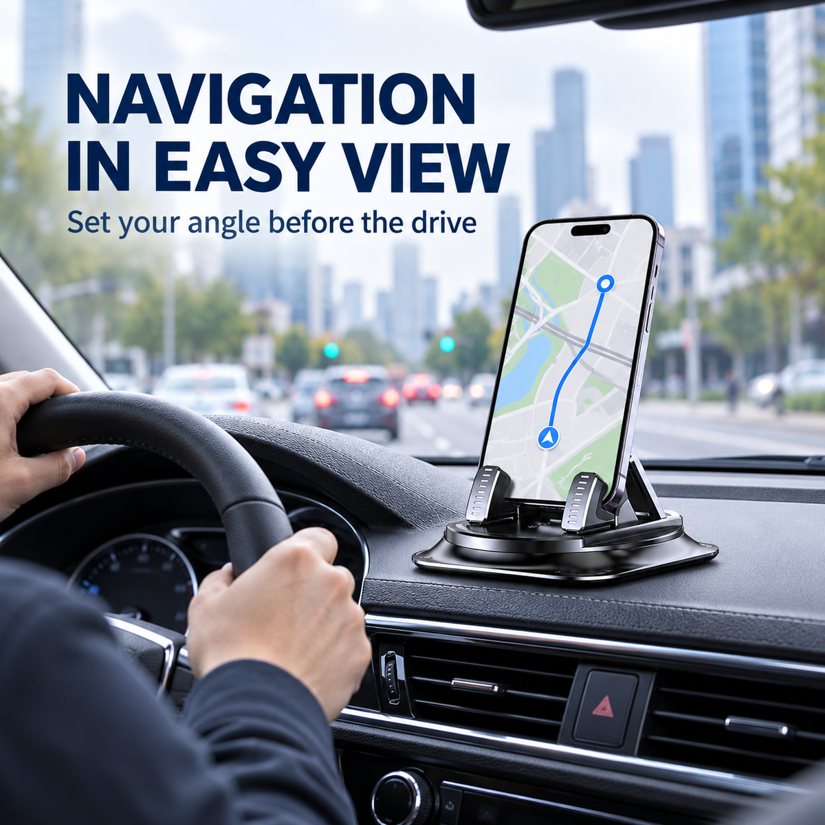 360° Rotating Anti-Slip Dashboard Phone Mount | Black