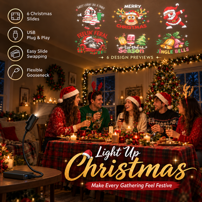 USB Holiday Projector Light – 6 Interchangeable Slides