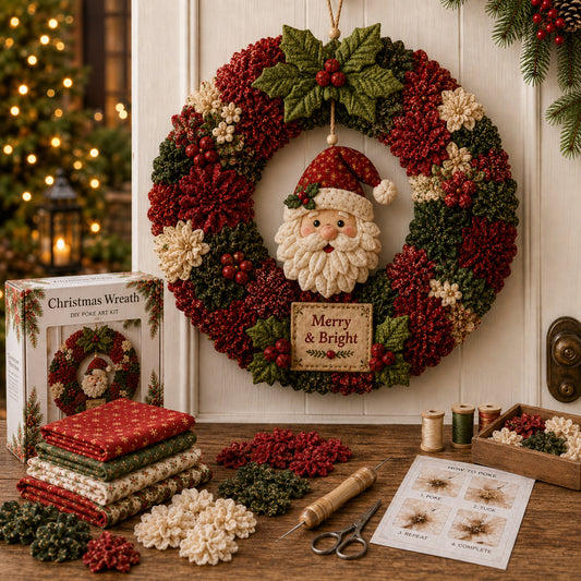 3D Fabric Christmas Wreath DIY Kit – 6 Festive Designs