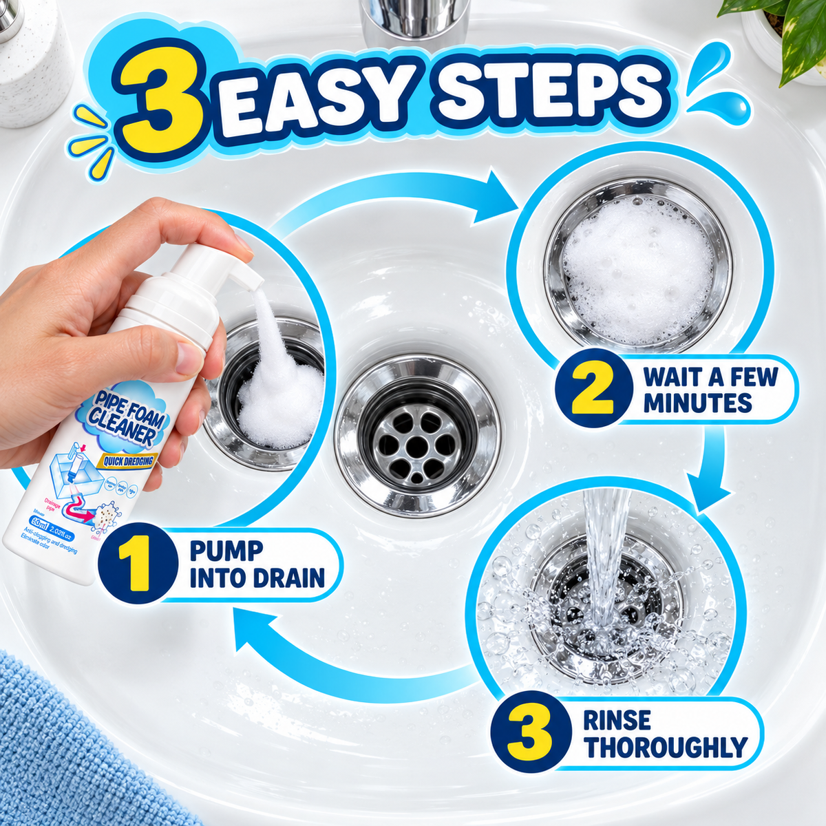 DeepReach Foaming Drain Cleaner – 60 mL