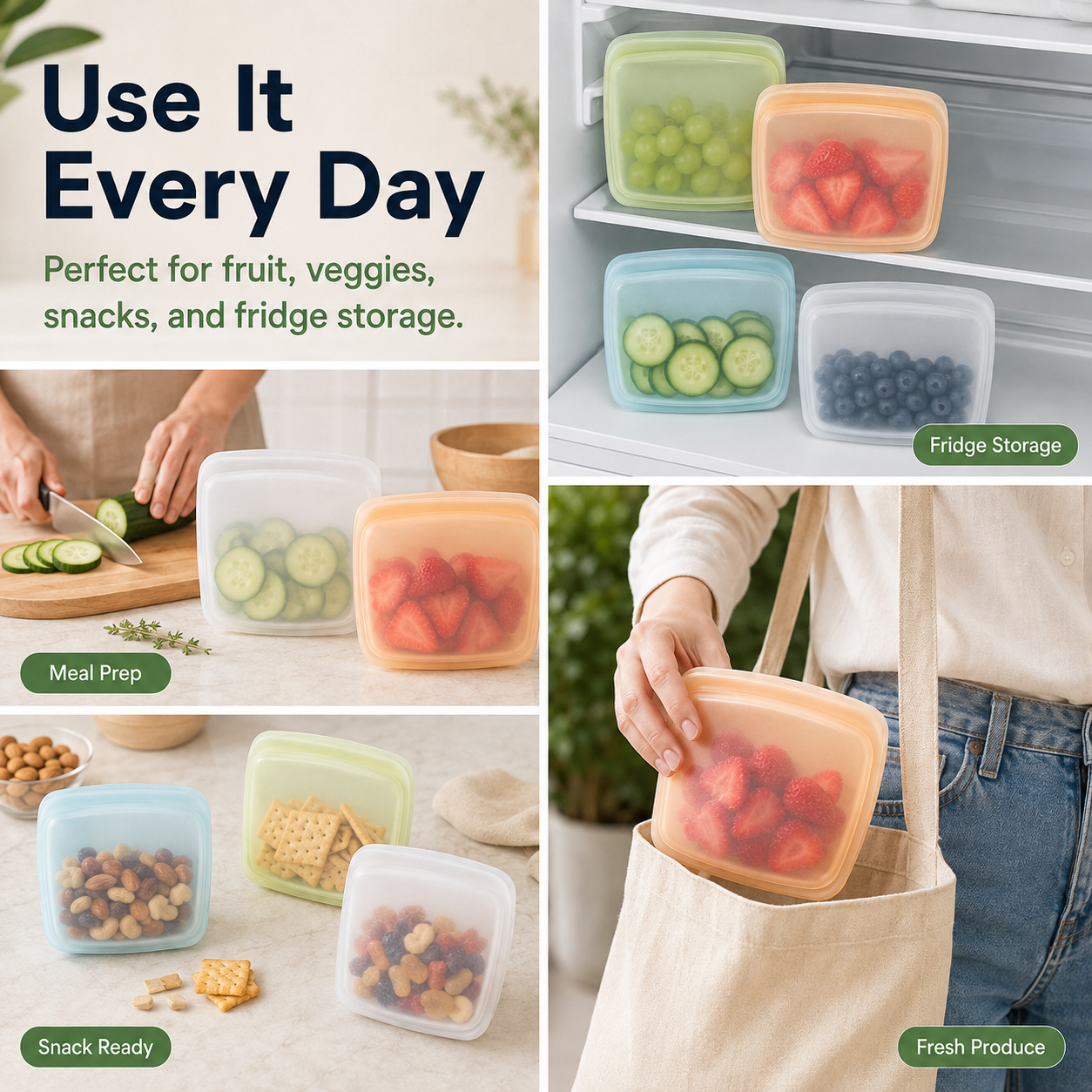 Reusable Food-Grade Silicone Storage Bag