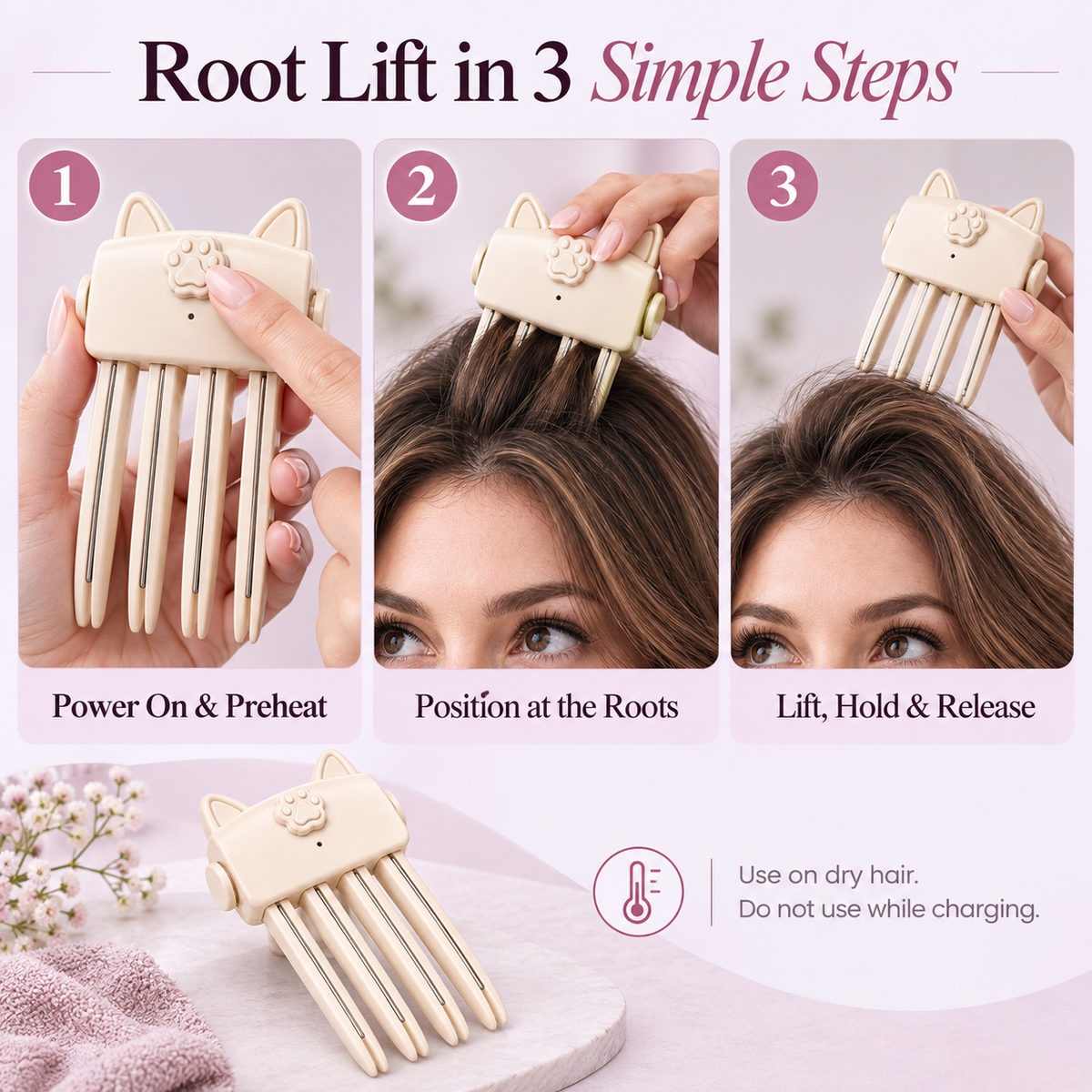 Cordless Heated Root Volumizer Clip