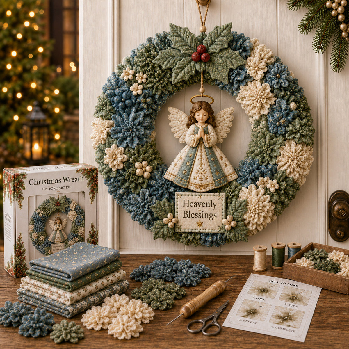 3D Fabric Christmas Wreath DIY Kit – 6 Festive Designs