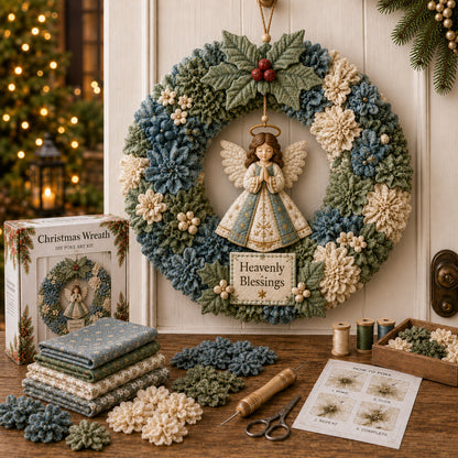3D Fabric Christmas Wreath DIY Kit – 6 Festive Designs
