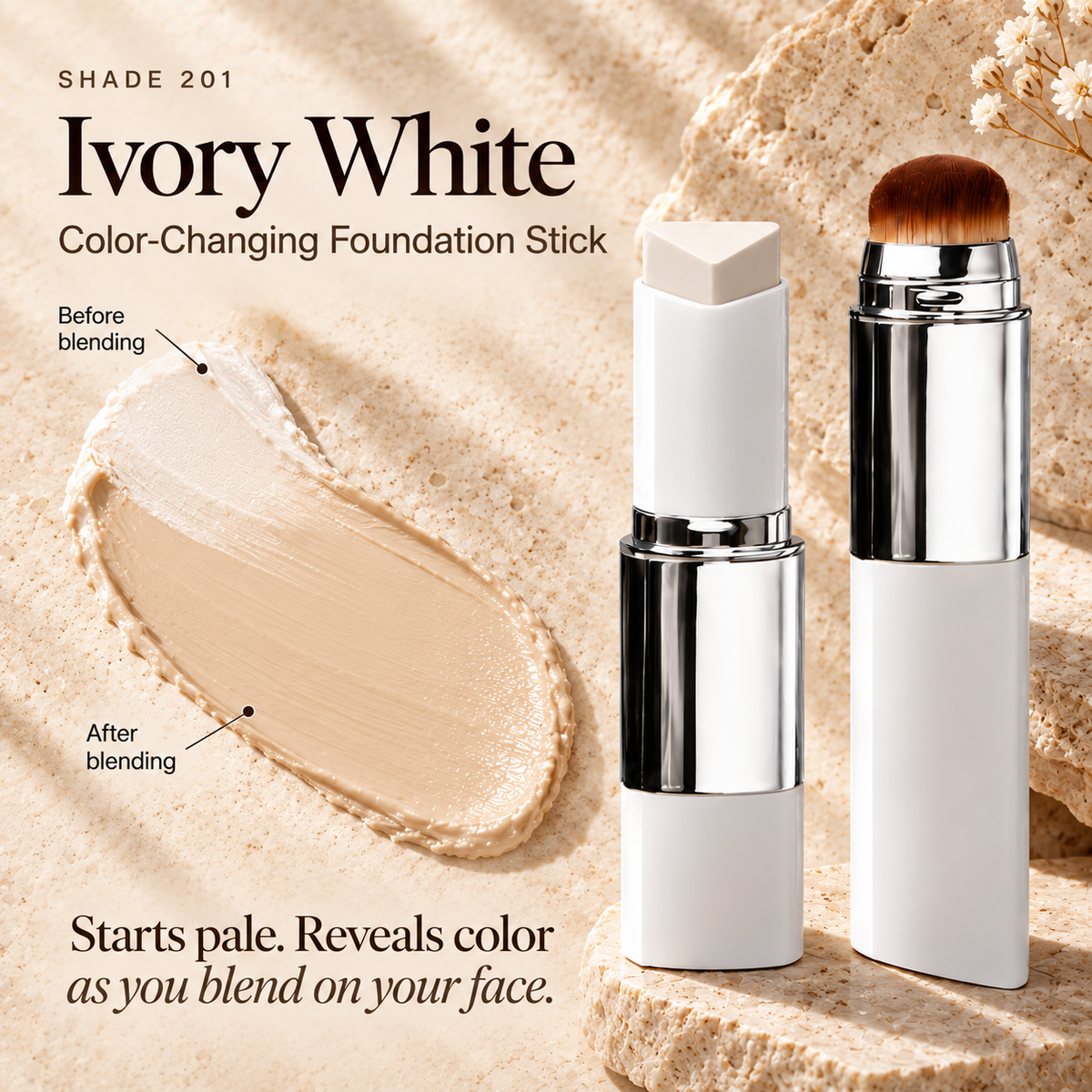 Korean 2-in-1 Color-Changing Foundation Stick