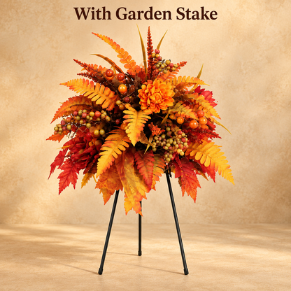 Autumn Harvest Faux Floral Arrangement – Fall & Halloween Decor