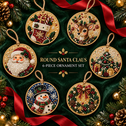 6-Piece Christmas DIY Diamond Painting Acrylic Ornament Kit