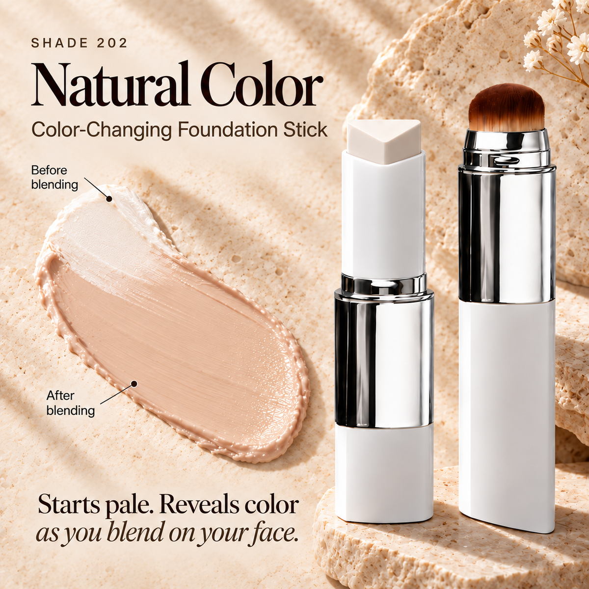 Korean 2-in-1 Color-Changing Foundation Stick
