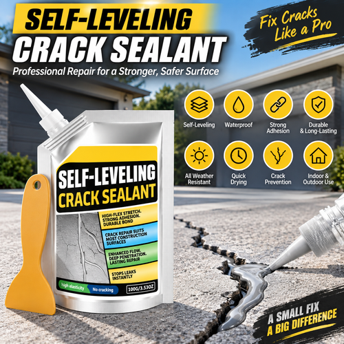 Self-Leveling Concrete Crack Sealant Kit | 100 g Pouch + 1 Scraper