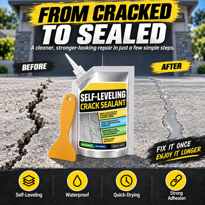 Self-Leveling Concrete Crack Sealant Kit | 100 g Pouch + 1 Scraper