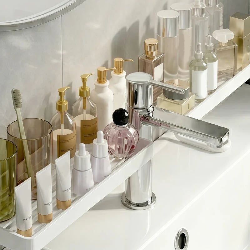 No-Drill Faucet Shelf Organizer