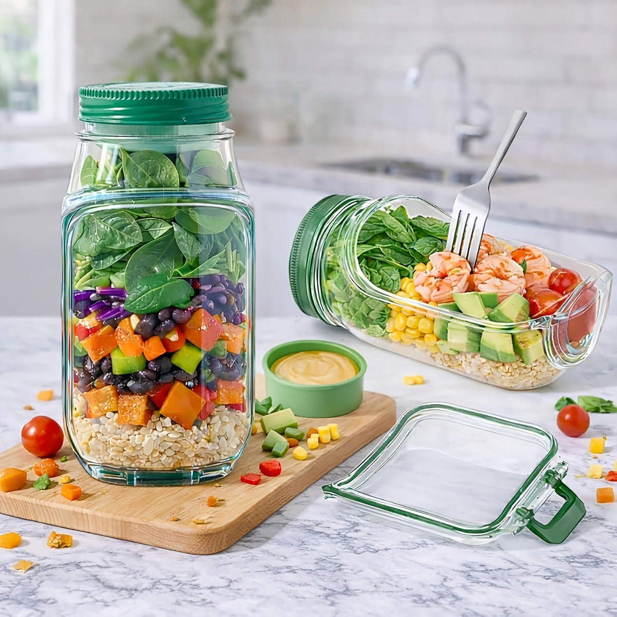 Side-Open Salad Jar-1000ML