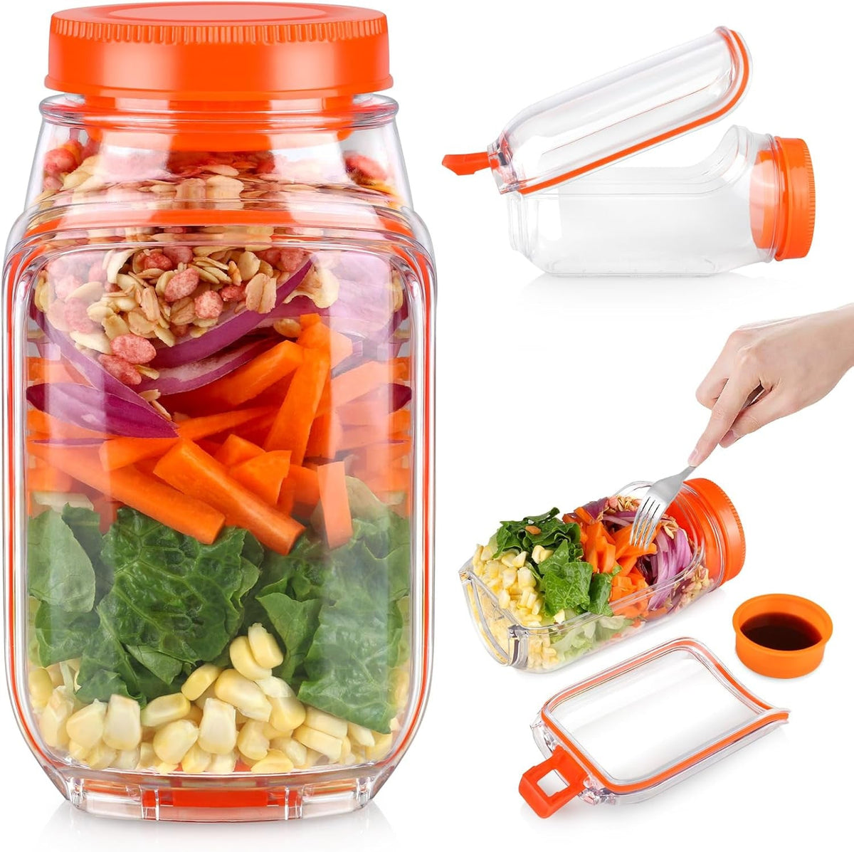 Side-Open Salad Jar-1000ML