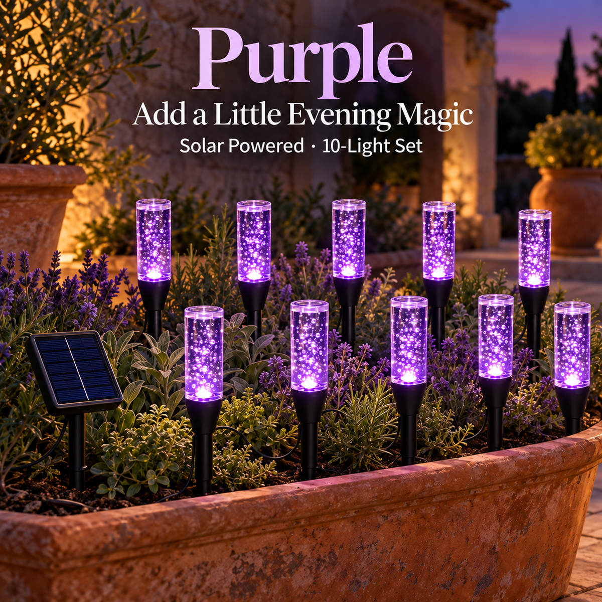 Solar Bubble Garden Lights — 10 Lights + 1 Solar Panel