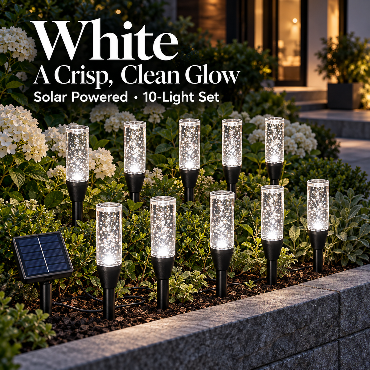 Solar Bubble Garden Lights — 10 Lights + 1 Solar Panel