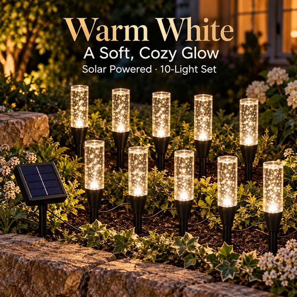 Solar Bubble Garden Lights — 10 Lights + 1 Solar Panel
