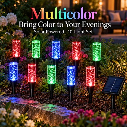Solar Bubble Garden Lights — 10 Lights + 1 Solar Panel