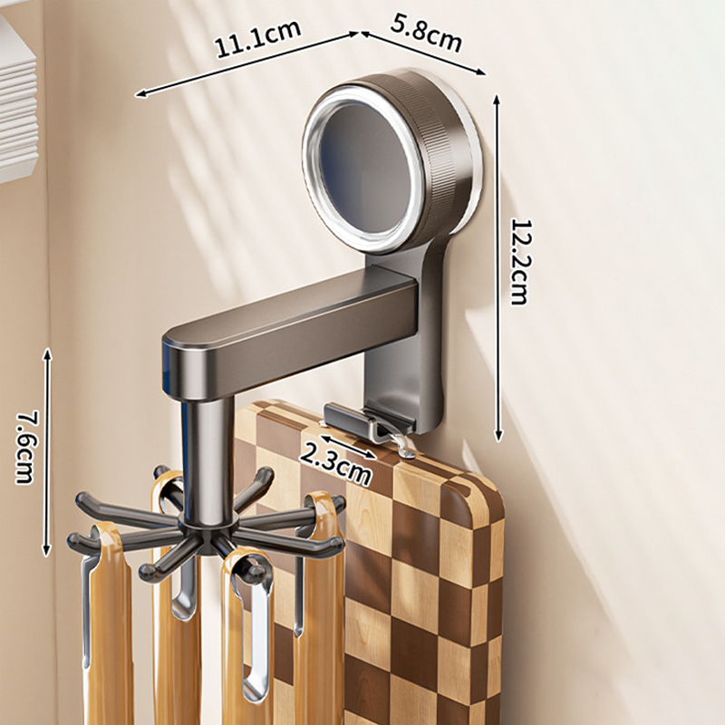Multi-Purpose 360° Rotating Suction Hook Organizer