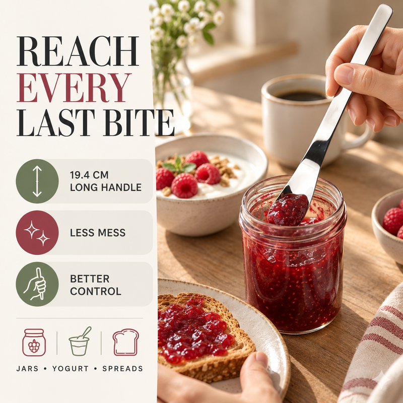 Extra-Thick 316L Stainless Steel Dessert Spoons – Long Handle