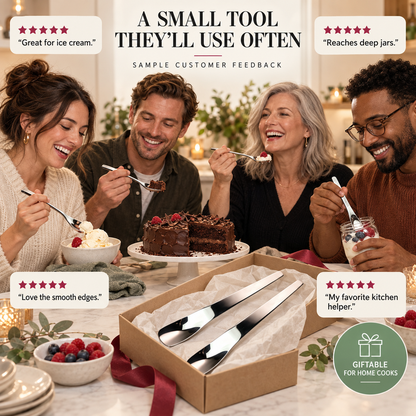 Extra-Thick 316L Stainless Steel Dessert Spoons – Long Handle